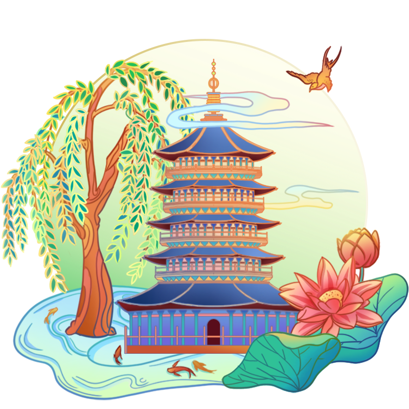 国潮古建筑古楼古塔