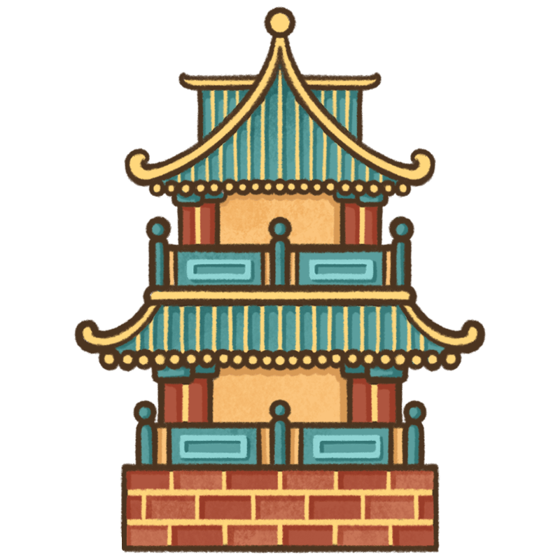 国潮塔楼建筑