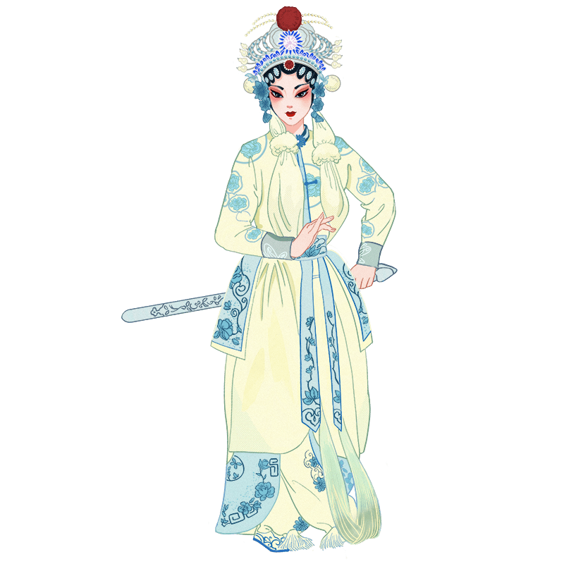 卡通中国风戏曲人物形象