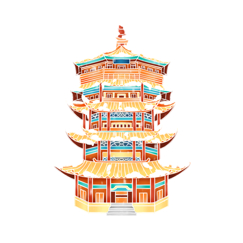 国潮建筑、塔楼