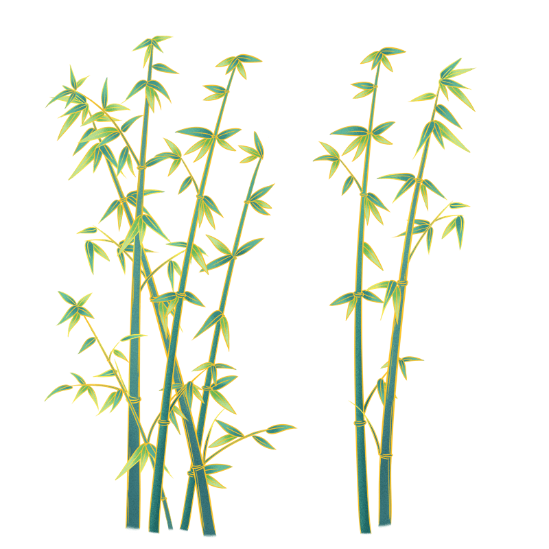 国风竹子竹叶植物元素