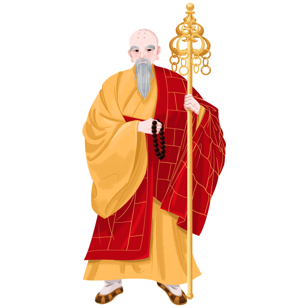 手绘中国风人物插画-唐僧