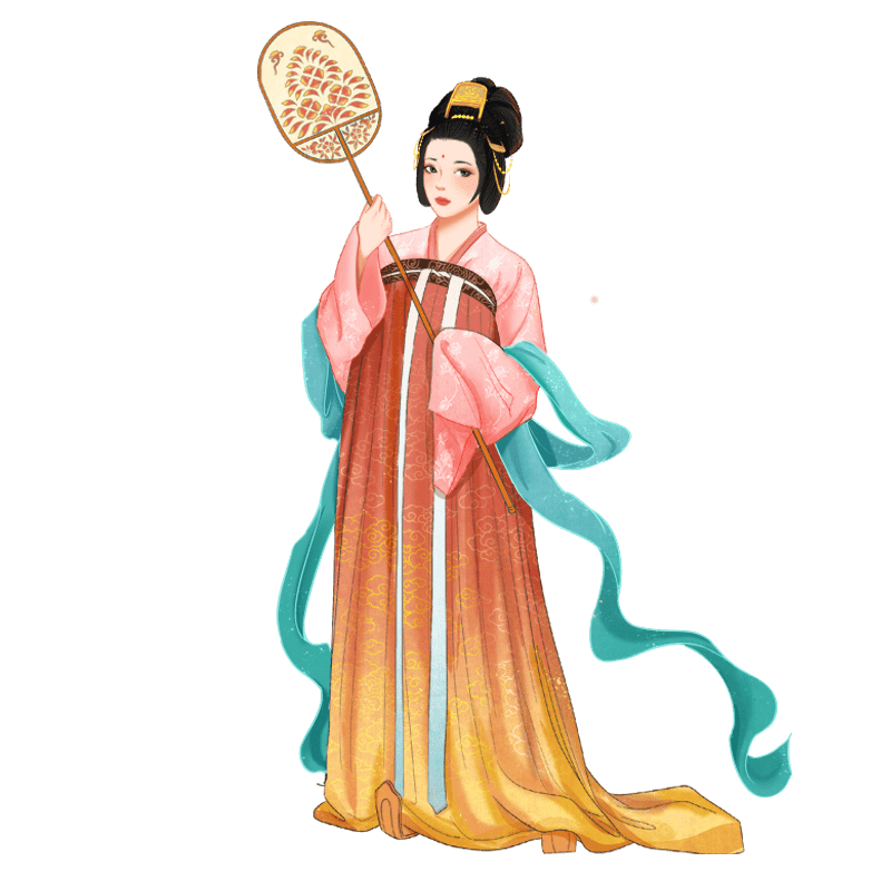 手绘-中国风汉服人物插画