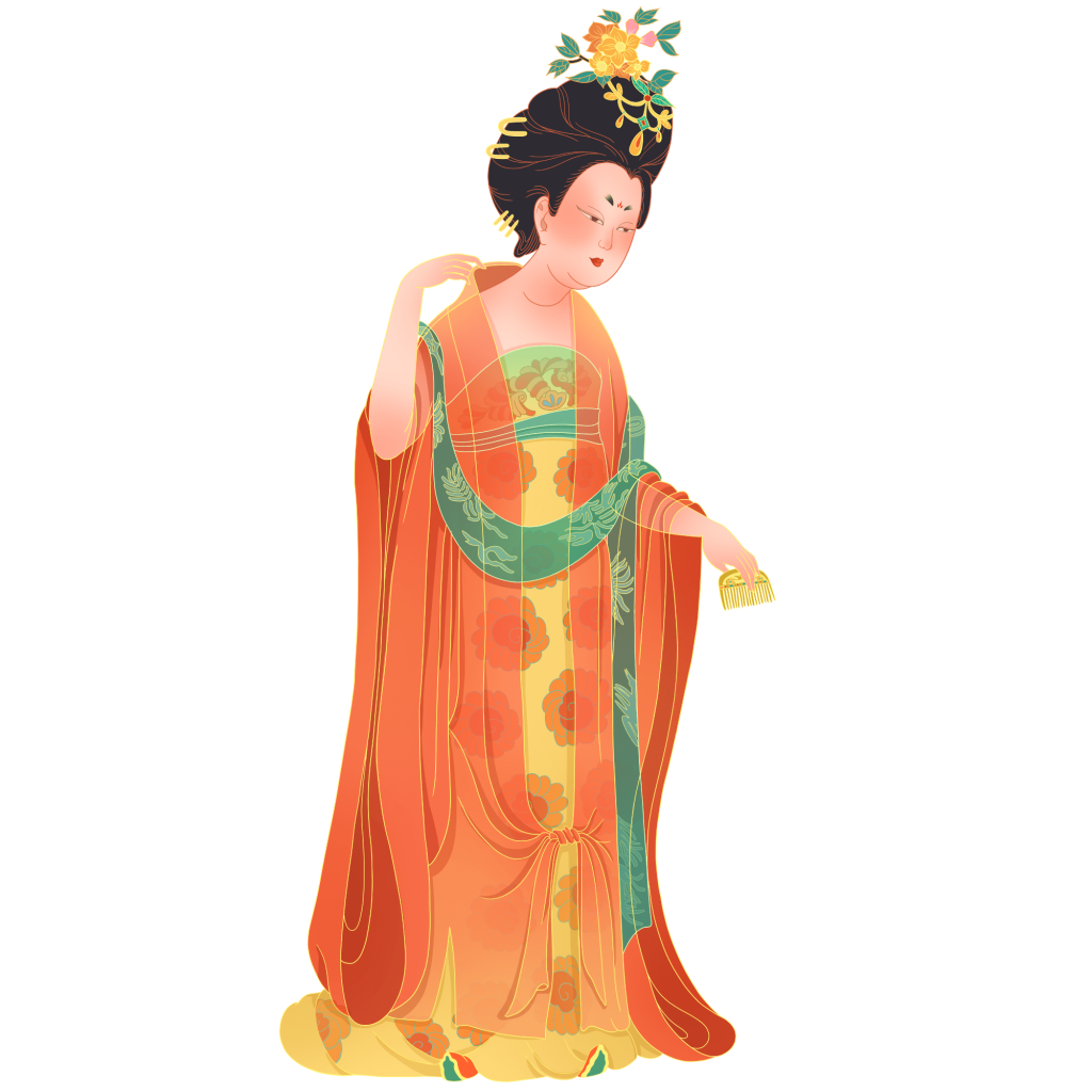国潮古风女性人物插画