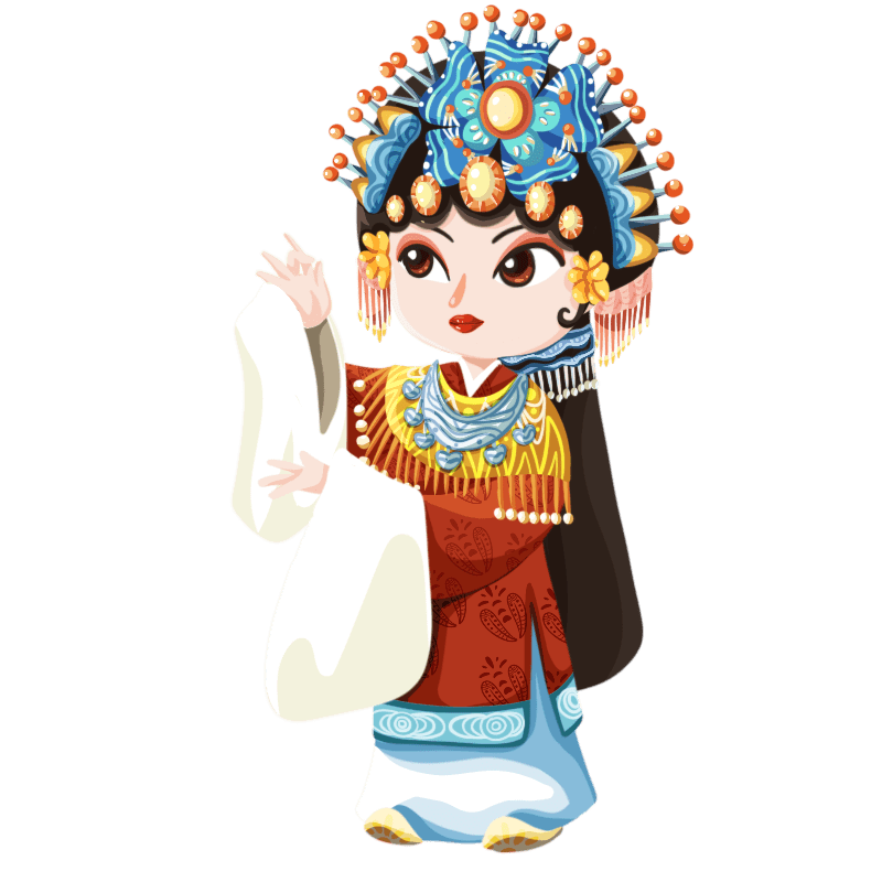 手绘-京剧人物插画