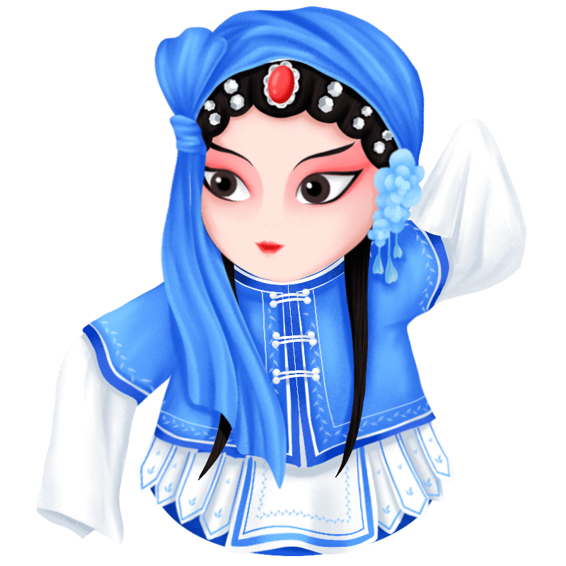 中国风人物传统插画-京剧