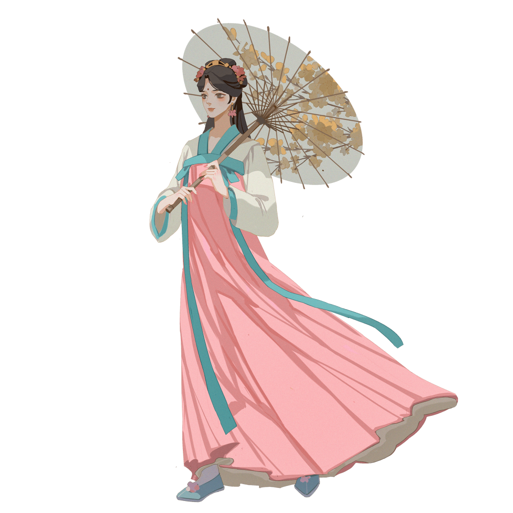 手绘-中国风汉服人物插画