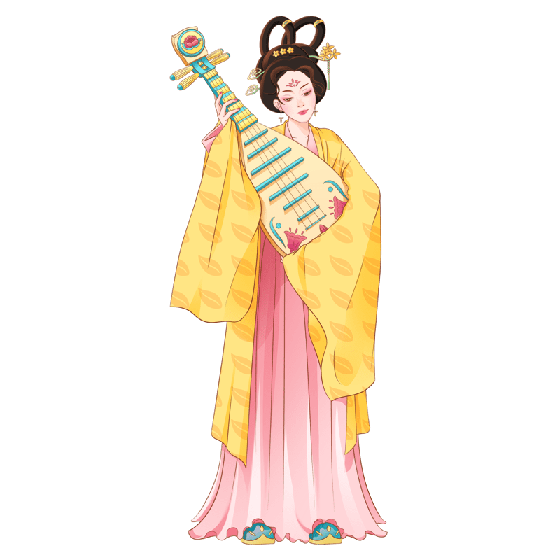 古代精致美人抱琵琶